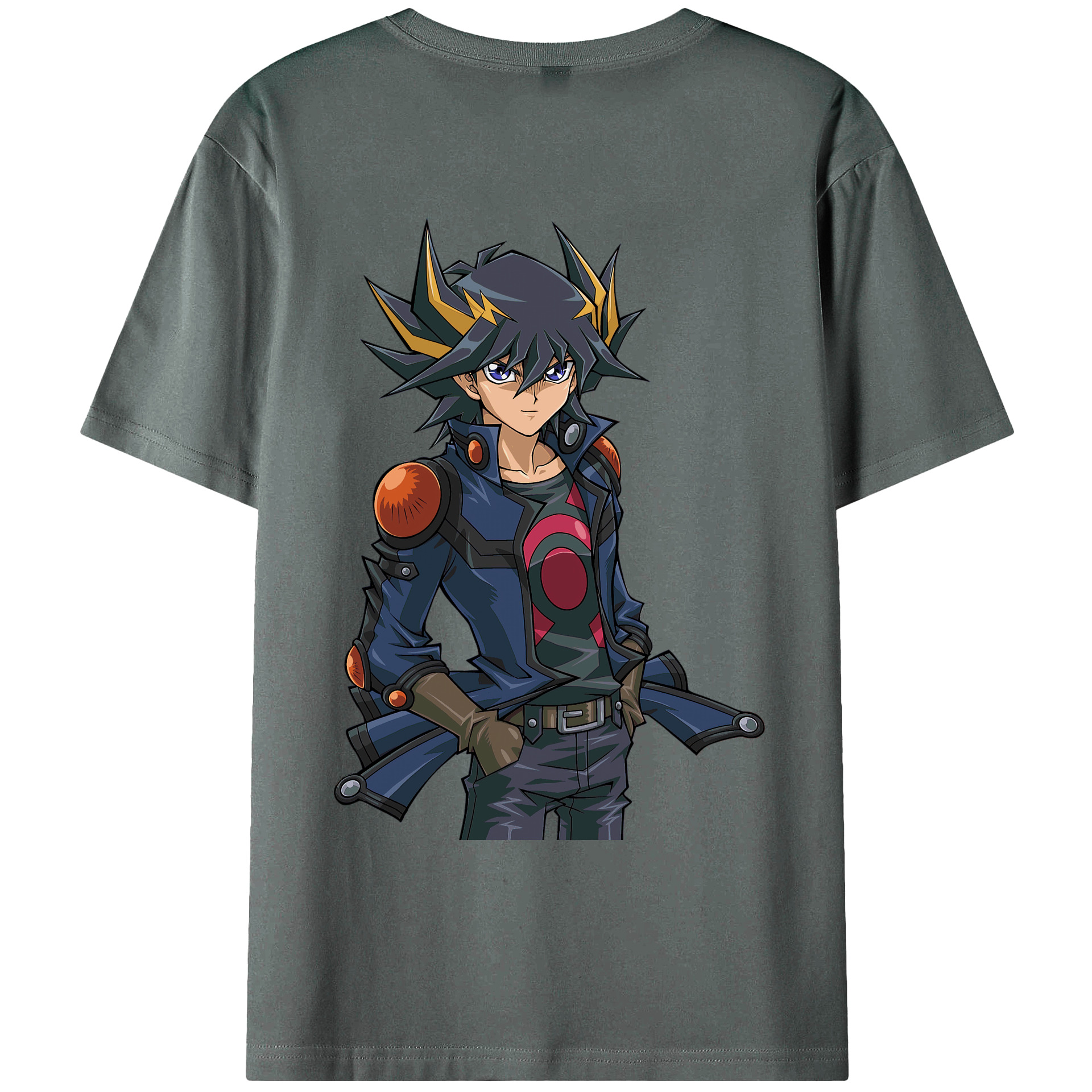 （画像用） 遊☆戯☆王 Yu-Gi-Oh! 綿100％ メンズ半袖Tシャツ（バックプリント） 通気性